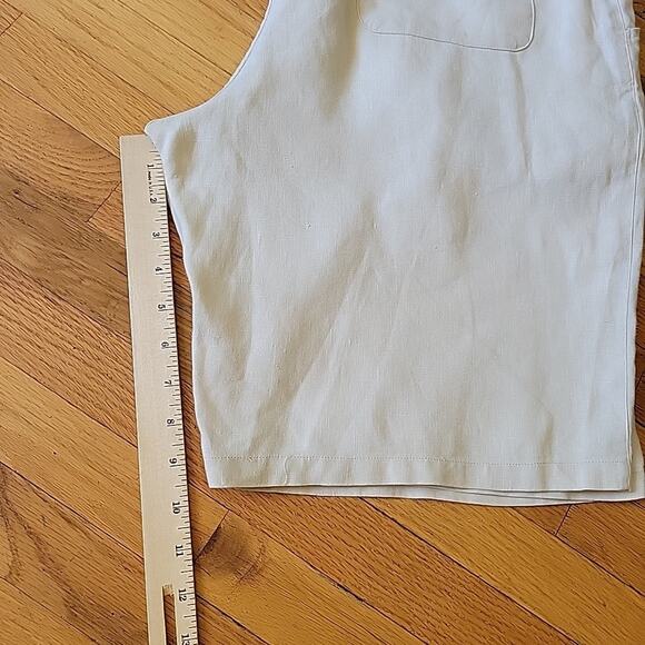 Neiman Marcus Linen Pull On Shorts Beige High Rise Lagenlook Minimalist Travel - Picture 7 of 11